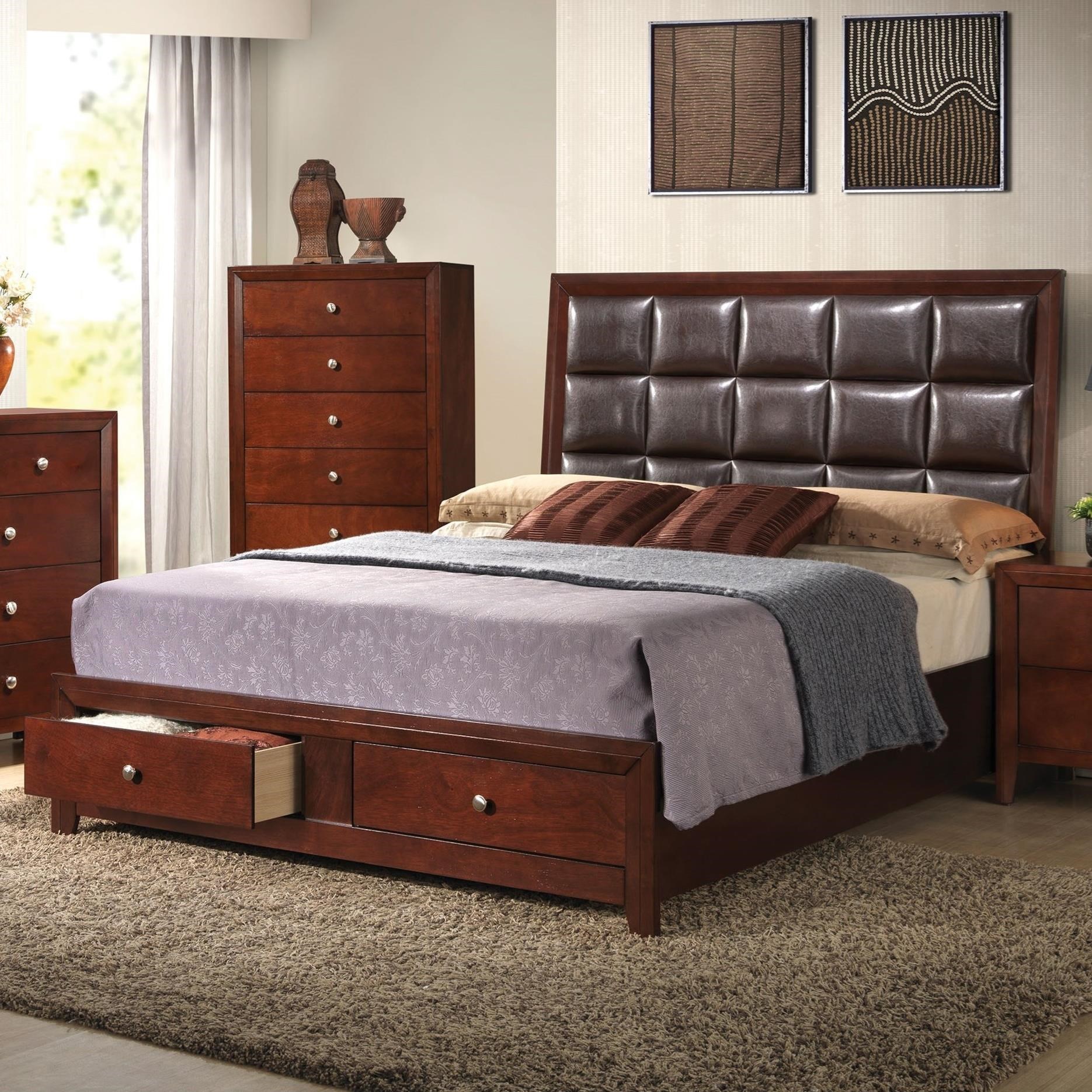 Acme Furniture Ilana 24590Q Queen Bed w/Storage Corner Furniture